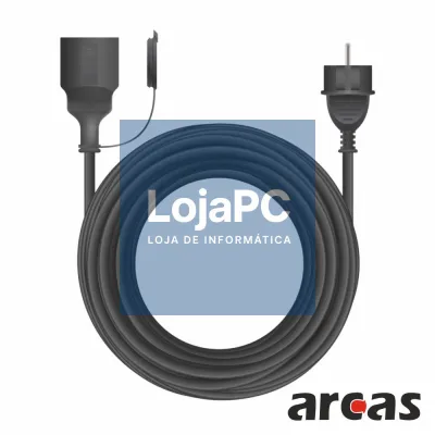 Extensão Tomada Elétrica 3G1.5 1x Schuko 10m Preto ARCAS