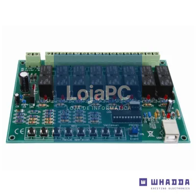 Placa USB Relé de 8 Canais WHADDA