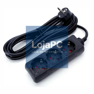 Tomada Elétrica 3x Schuko S/ Interruptor 3m