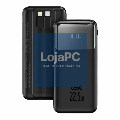 Universal External Battery Power Bank Fast Charging 22.5W 30,000 mAh (Tipo-C / Lightning) COOL Black