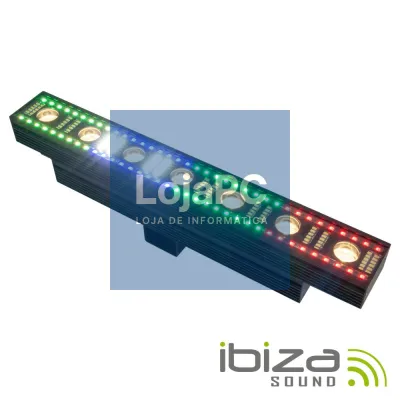 BARRA DE LEDS 3EM1 C/ 7+72+96 LEDS STROBE DMX POWERCON IBIZA