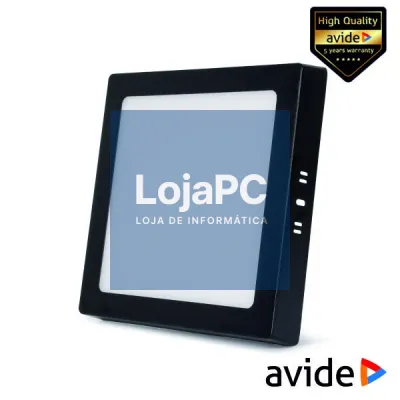 Painel Leds Quadrado CCT 18W 231mm 1490lm Preto AVIDE