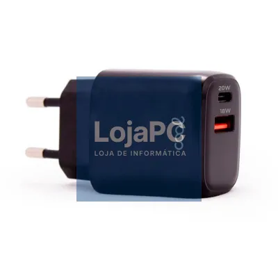 Universal Fast Charger (PD) Network Charger Dual Type-C / USB COOL (20W) Black