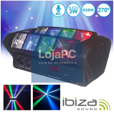 PROJETOR LUZ C/ 8 LEDS 3W CREE RGBW 2 BARRAS DMX IBIZA