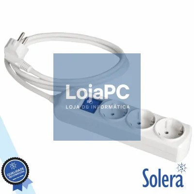Extensão Elétrica 3x Schuko C/ Interruptor 2M Branco SOLERA