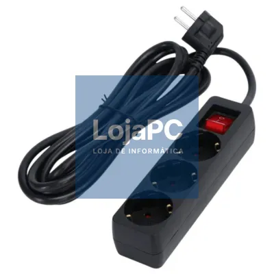Extensão Elétrica 3x Schuko C/ Interruptor 3G1.5mm² 3m