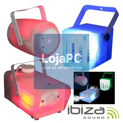 PACK MÁQUINA FUMOS LASER E PROJETOR LED TRANSLÚCIDOS IBIZA