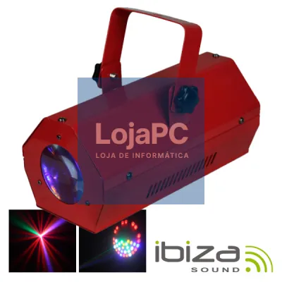 PROJETOR LUZ C/ 56 LEDS RGBAW VERMELHO MIC IBIZA