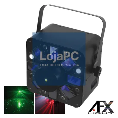 PROJETOR LUZ C/ 5 LEDS 3W RGBAW + 8 LEDS LASER DMX AFXLIGHT