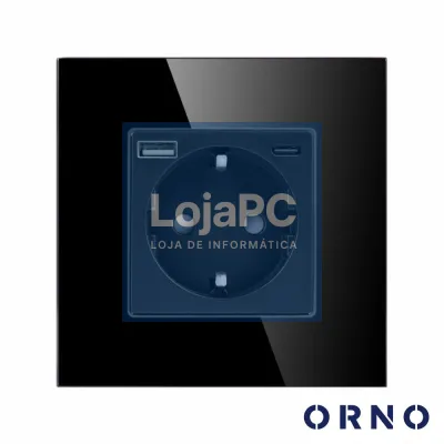 Tomada Elétrica Encastrar 1x Schuko 1x USB-A 1x USB-C ORNO