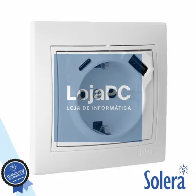 Tomada Elétrica Encastrar 1x Schuko 1xUSB-A 1xUSB-C SOLERA