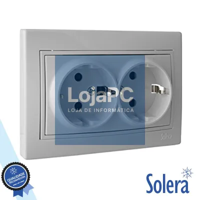 Tomada Elétrica Encastrar Dupla C/ Terra SOLERA