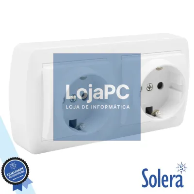 TOMADA ELÉTRICA DUPLA SUPERFÍCIE C/ TERRA SOLERA