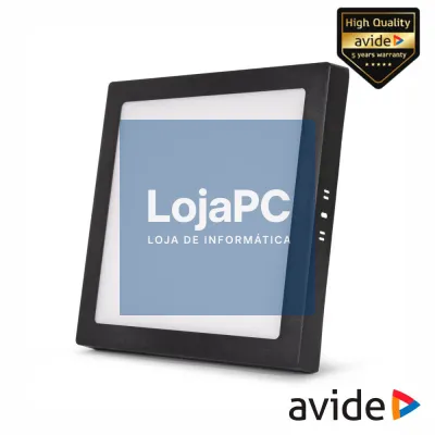 Painel Leds Quadrado CCT 24W 307mm 2000lm Preto AVIDE