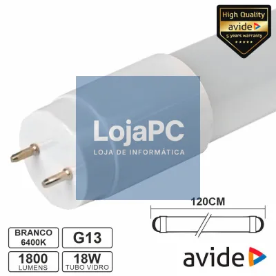 Lâmpada Tubular T8 18W 120cm LEDS G13 6400K 1800lm AVIDE