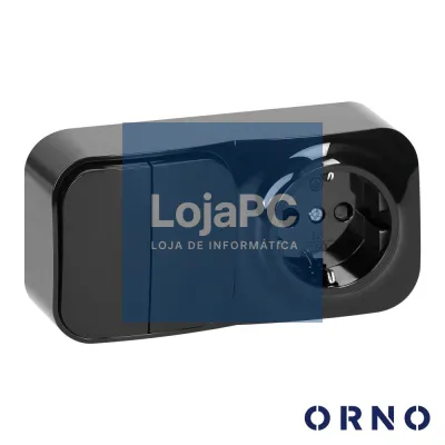 Tomada Elétrica 1x Schuko C/ Interruptor Duplo Superfície
