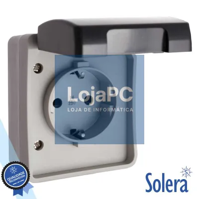 TOMADA ELÉTRICA SUPERFÍCIE C/ TERRA VDE IP44 SOLERA