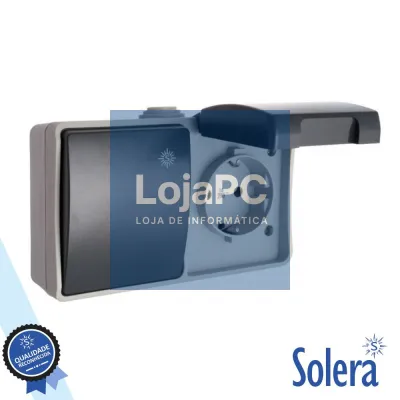 Tomada Elétrica C/ Comutador Superfície VDE IP44 SOLERA