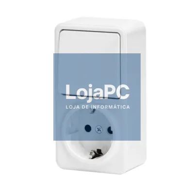 Tomada Elétrica 1x Schuko C/ Comutador Superfície