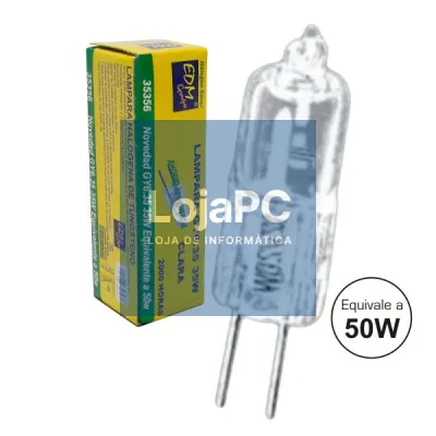 LÂMPADA G6.35 50W 12V HALOGÉNEO