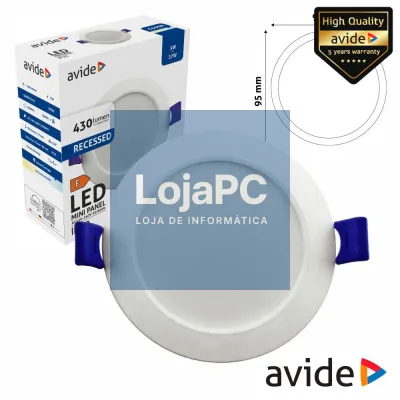 Painel LEDS Redondo 5W 90mm 6400K 430lm AVIDE