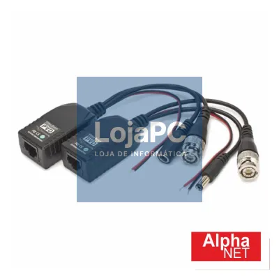 CONVERSOR PASSIVO 2X BALUN VÍDEO C/ DC RJ45