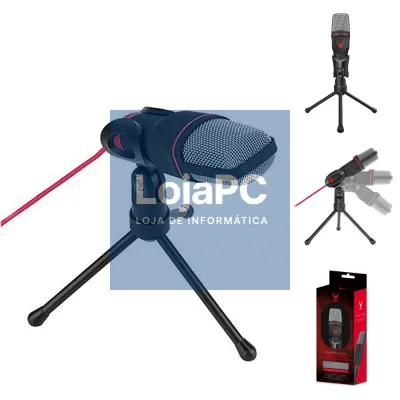 Microfone Mini c/ Tripé de Mesa e Ficha Jack 3.5mm