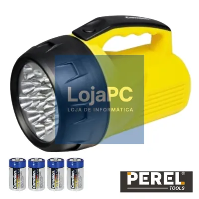 LANTERNA 16 LEDS POTENTES C/ 4 PILHAS PEREL