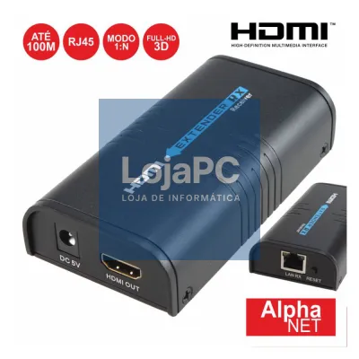 RECEPTOR HDMI VIA RJ45 CAT6 100M P/ CT375/1/9 ALPHANET