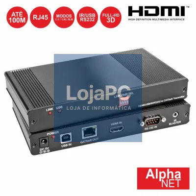 TRANSMISSOR HDMI/USB/RS232/IR VIA RJ45 100M ALPHANET