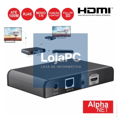RECEPTOR HDMI LOOP VIA RJ45 CAT6 100M P/ CT375/9 ALPHANET