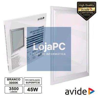 PAINEL LEDS QUADRADO 45W 600x600MM 3000K 3100LM AVIDE