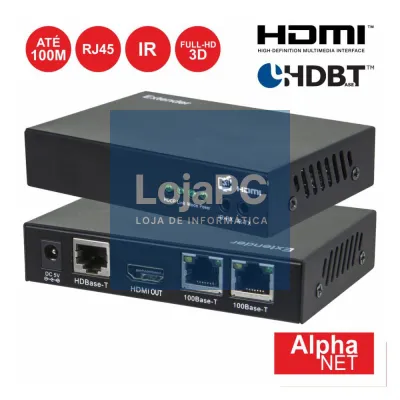 RECEPTOR HDMI RJ45 HDBASET IR 100M ALPHANET