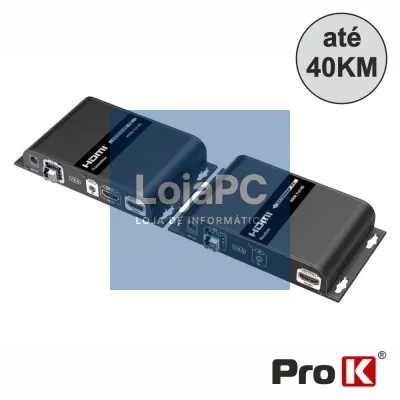 Extensor de Sinal HDMI 1080p 60Hz Via Fibra Ótica 40Km PROK