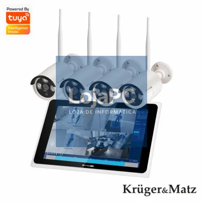 Pack Vigilância 4 Câmaras IP66 C/ LCD 10.1" WIFI TUYA