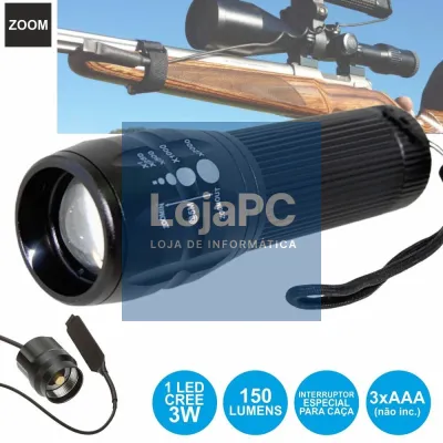 LANTERNA ALUMÍNIO C/ LED 3W E ZOOM
