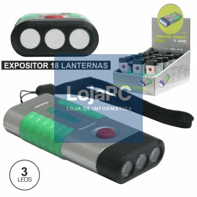 EXPOSITOR 18 LANTERNAS 3 LEDS E PILHAS