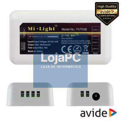 Controlador P/ Fita LEDS Monocor 12V/24V 10A AVIDE