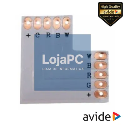 União P/ Fita LED RGBW IP20 90º AVIDE