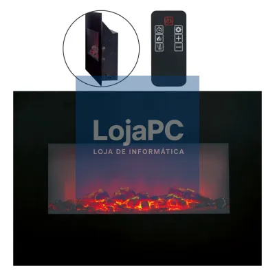 Lareira Elétrica 1800W C/ Efeito Fogo Termostato E Comando