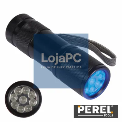 LANTERNA ALUMÍNIO 9 LEDS UV PEREL