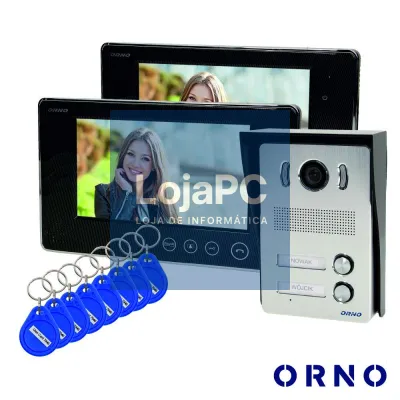 Vídeo Porteiro C/ 2 Lcd 7" Cores LEDS Preto ORNO