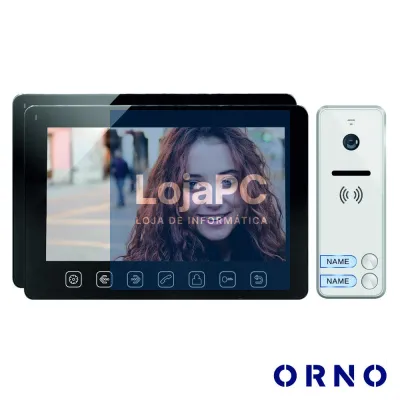 Vídeo Porteiro C/ 2 Lcd 7" Cores LEDS Preto ORNO