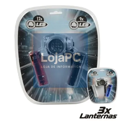 CONJUNTO 3 LANTERNAS 2 x 9 LEDS + 1 x 12 LEDS