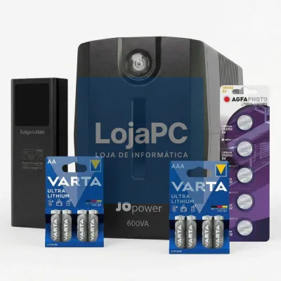 Kit C/ UPS + Powerbank 20000mAh + Pilhas AAA / AA / CR2032