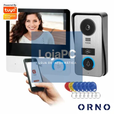 Vídeo Porteiro C/ LCD 7" Leitor RFID WIFI TUYA VIRONE