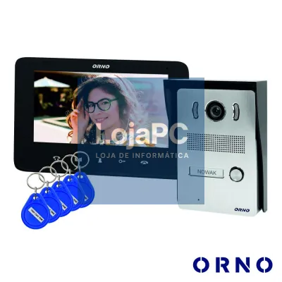 Vídeo Porteiro C/ Lcd 7" Cores E Leitor RFID Preto ORNO