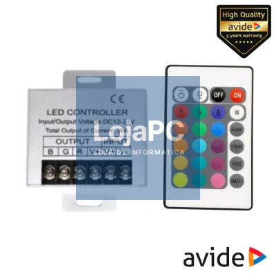 Controlador P/ Fita LEDS RGB 12V C/ Comando RF AVIDE