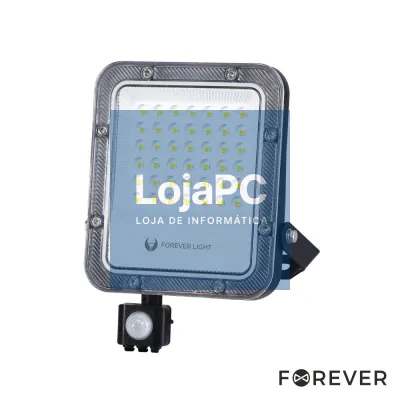 Foco LED 30W C/ Sensor 230V 4000K 4500lm IP65 Preto FOREVER