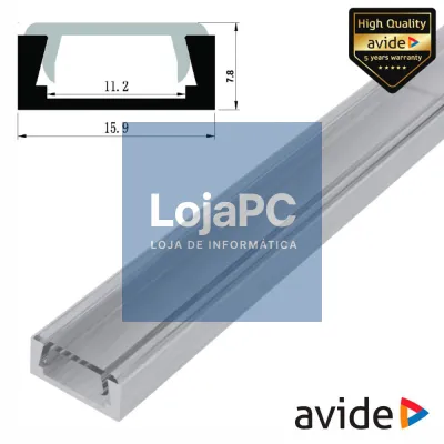 Perfil De Alumínio P/ Fita LED 2m AVIDE